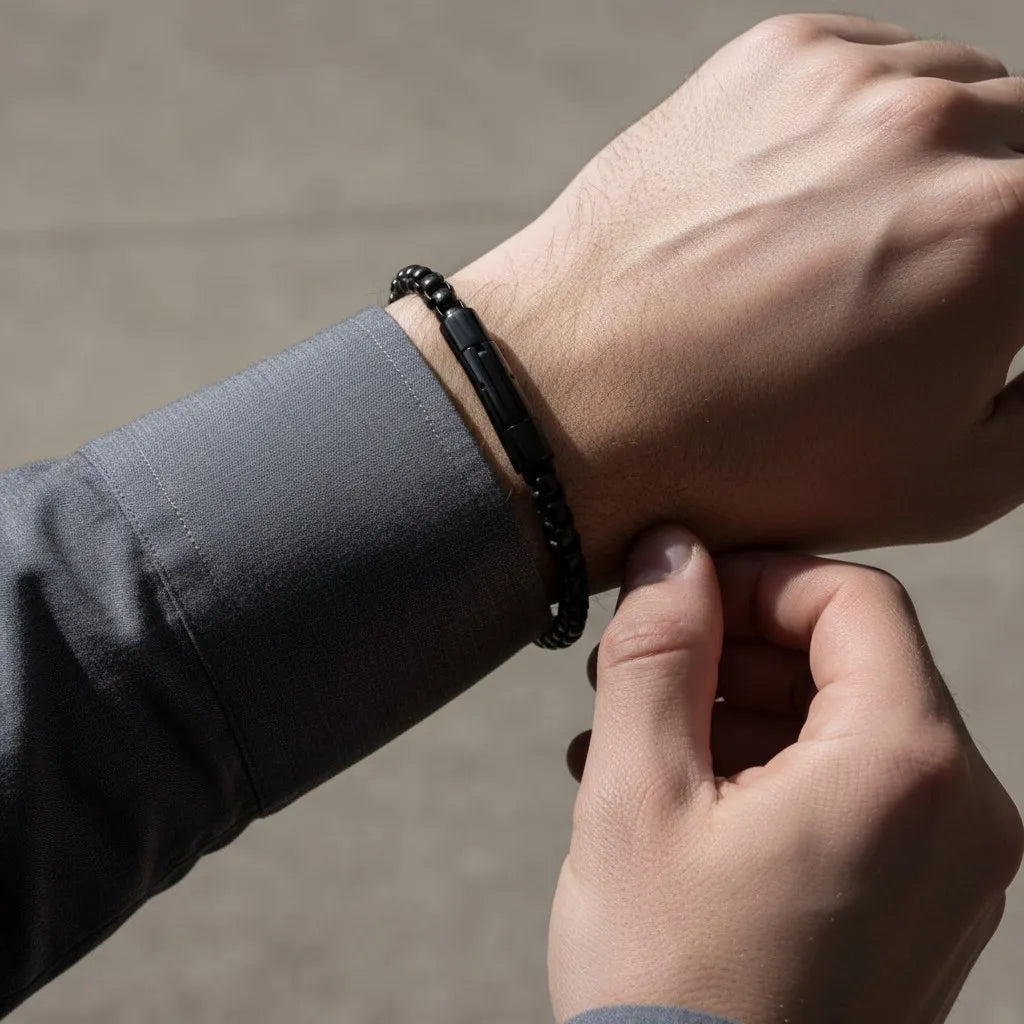 PULSEIRA DE METAL MONTRIER — KRONOS BLACK