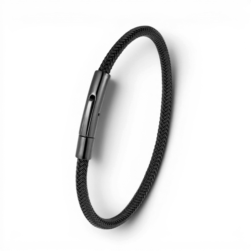 PULSEIRA DE METAL MONTRIER — TRAMA MINIMAL BLACK