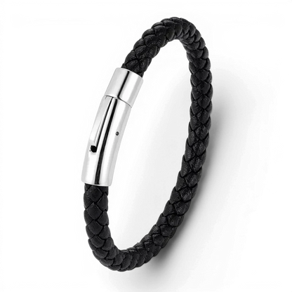 PULSEIRA MASCULINA DE COURO PRETA ATELIER | MONTRIER