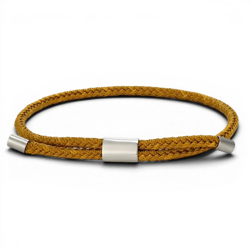 PULSEIRA MASCULINA DE CORDA AMARELA TRAÇO | MONTRIER