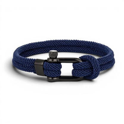 PULSEIRA MASCULINHA DE CORDA AZUL SIGNATURE NOIR BLACK | MONTRIER