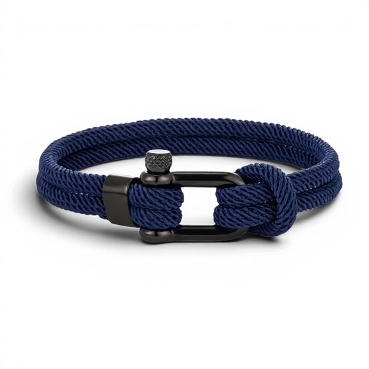 PULSEIRA MASCULINHA DE CORDA AZUL SIGNATURE NOIR BLACK | MONTRIER