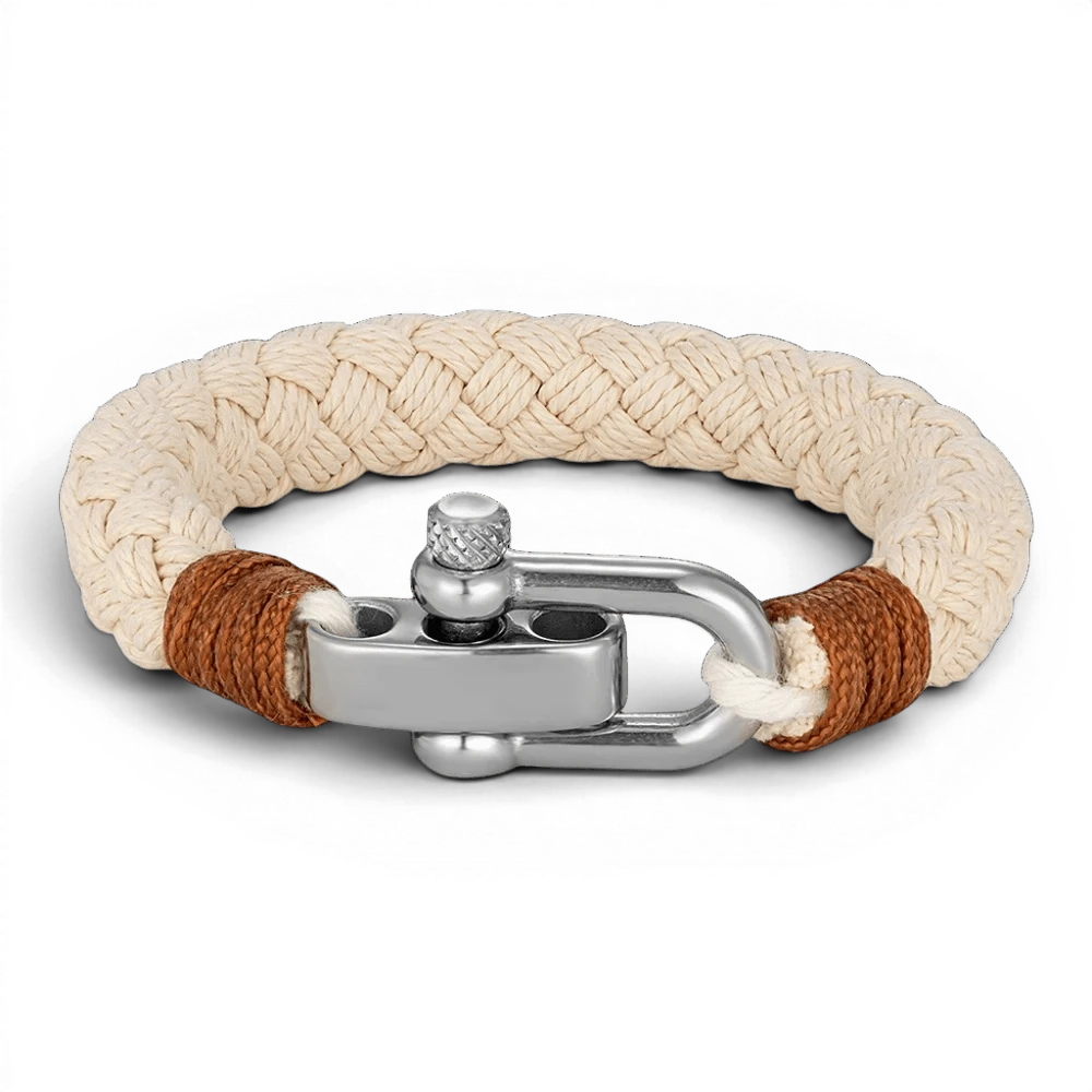 PULSEIRA MASCULINA DE CORDA BEGE FORTIS | MONTRIER