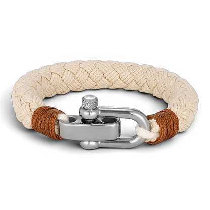 PULSEIRA MASCULINA DE CORDA BEGE FORTIS | MONTRIER