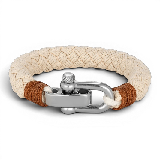 PULSEIRA MASCULINA DE CORDA BEGE FORTIS | MONTRIER