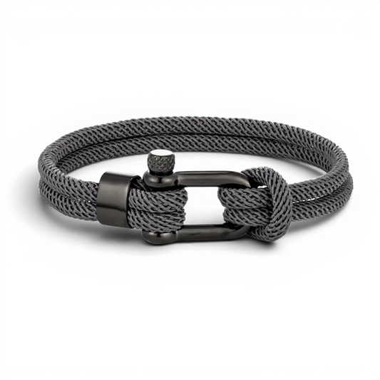 PULSEIRA MASCULINHA DE CORDA CINZA SIGNATURE NOIR BLACK | MONTRIER