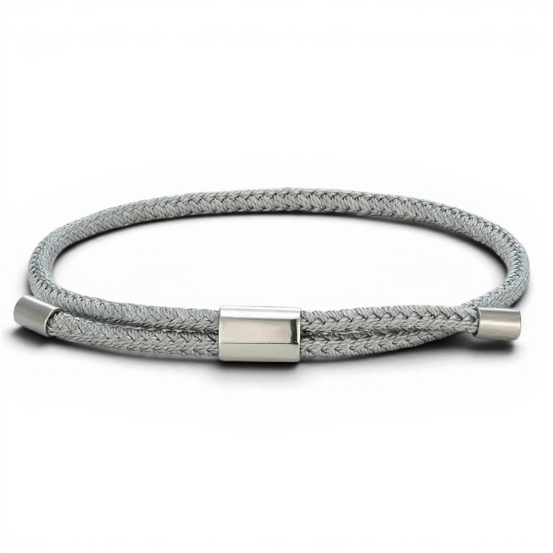 PULSEIRA MASCULINA DE CORDA CINZA TRAÇO | MONTRIER