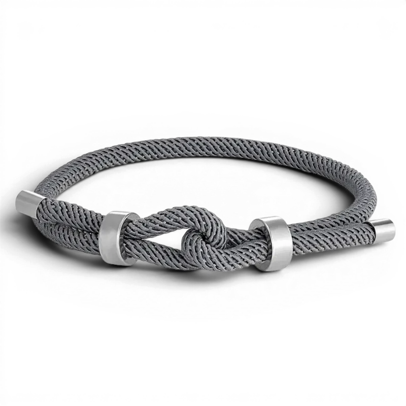 PULSEIRA MASCULINA DE CORDA CINZA VÉRTICE | MONTRIER