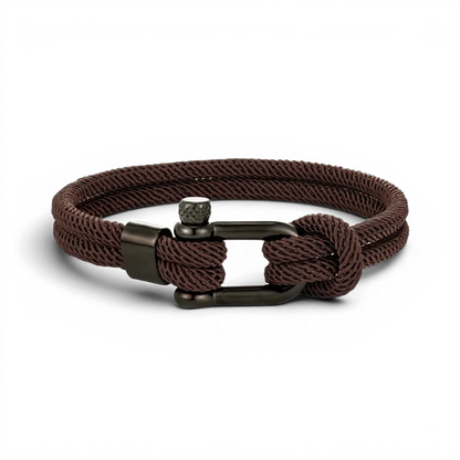 PULSEIRA MASCULINHA DE CORDA MARROM SIGNATURE NOIR BLACK | MONTRIER