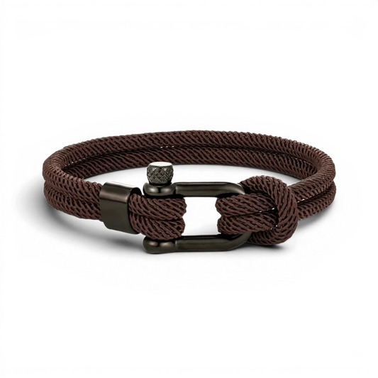PULSEIRA MASCULINHA DE CORDA MARROM SIGNATURE NOIR BLACK | MONTRIER