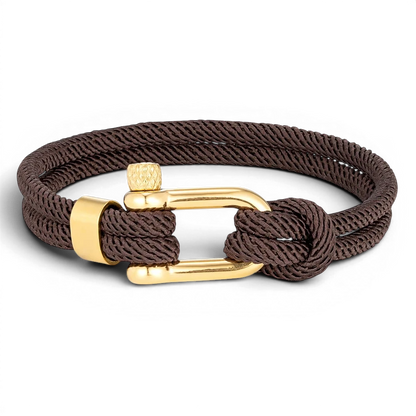 PULSEIRA MASCULINA DE CORDA MARROM SIGNATURE NOIR GOLD | MONTRIER