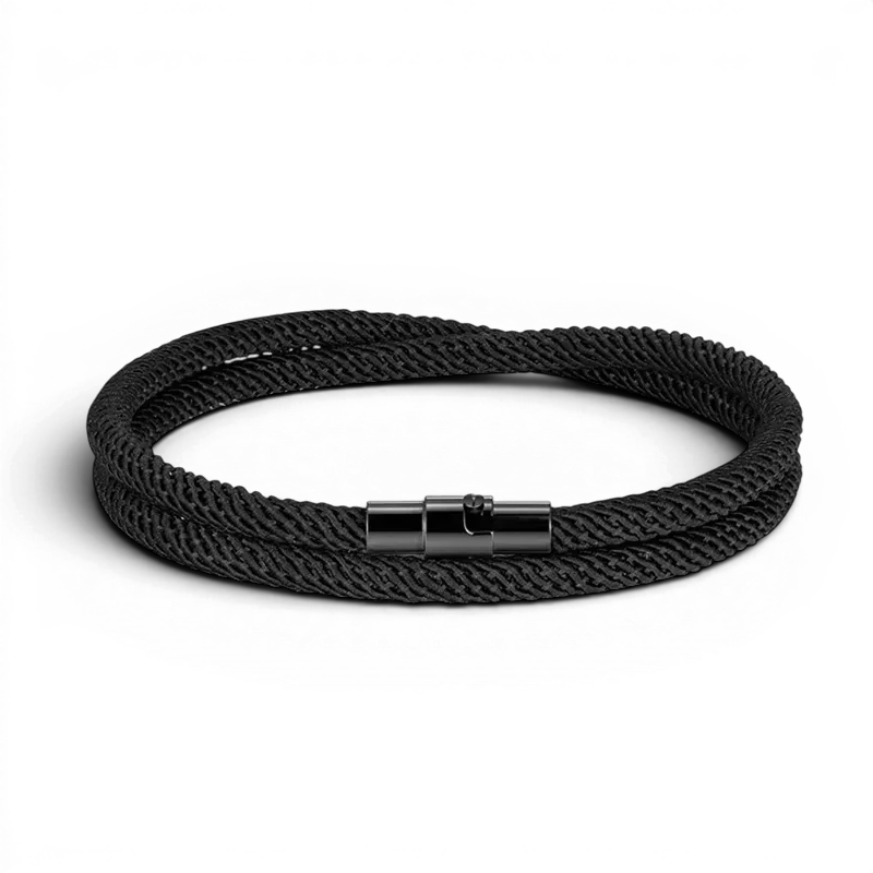 PULSEIRA MASCULINA DE CORDA PRETA SIGNATURE CORE | MONTRIER