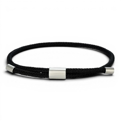 PULSEIRA MASCULINA DE CORDA PRETA TRAÇO | MONTRIER