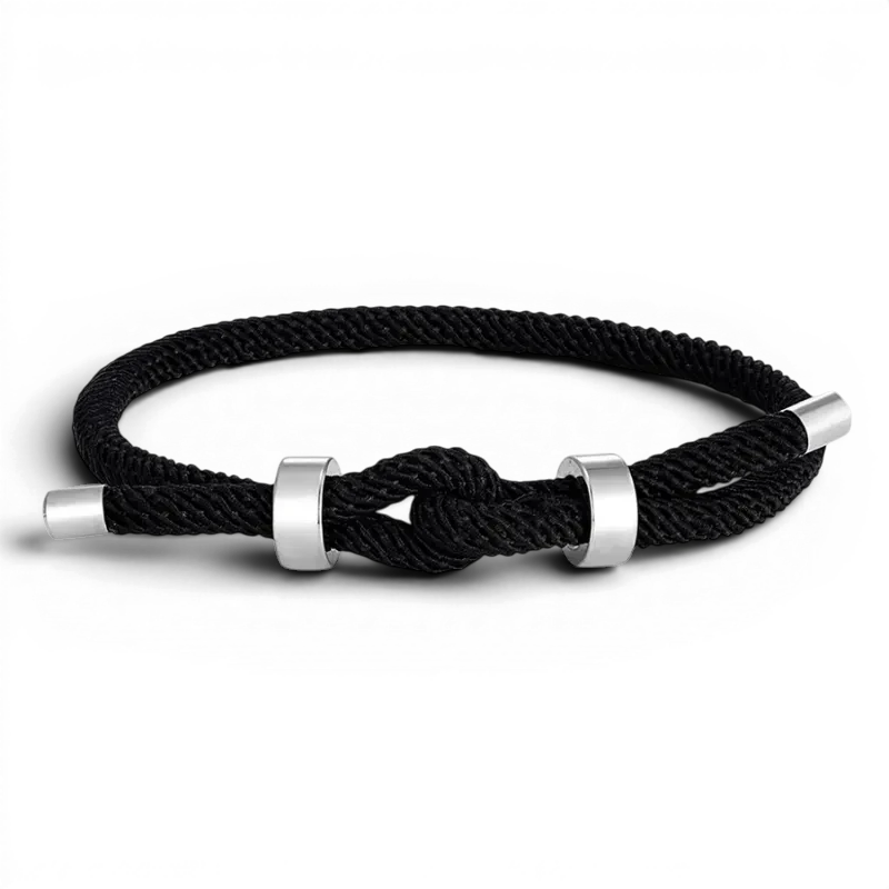 PULSEIRA MASCULINA DE CORDA PRETA VÉRTICE | MONTRIER