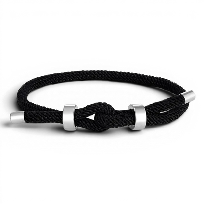 PULSEIRA MASCULINA DE CORDA PRETA VÉRTICE | MONTRIER