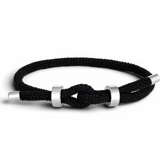 PULSEIRA MASCULINA DE CORDA PRETA VÉRTICE | MONTRIER