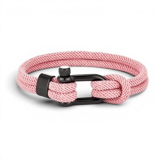 PULSEIRA MASCULINHA DE CORDA ROSA SIGNATURE NOIR BLACK | MONTRIER