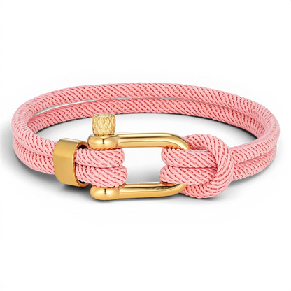 PULSEIRA MASCULINA DE CORDA ROSA SIGNATURE NOIR GOLD | MONTRIER