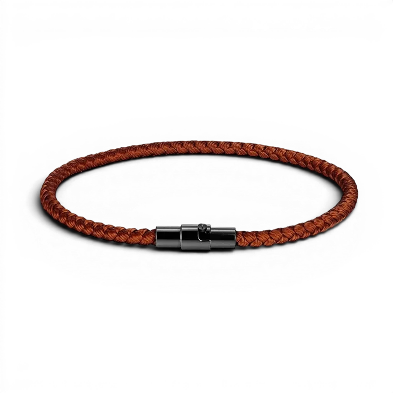 PULSEIRA MASCULINA DE CORDA TRANÇADO MARROM ÔNIX | MONTRIER