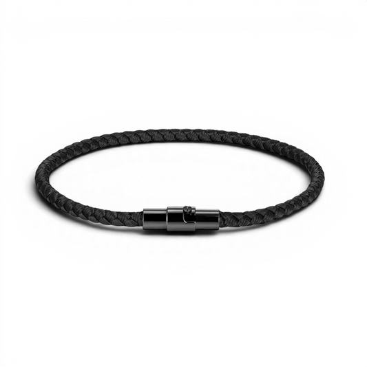 PULSEIRA MASCULINA DE CORDA TRANÇADO PRETA ÔNIX | MONTRIER