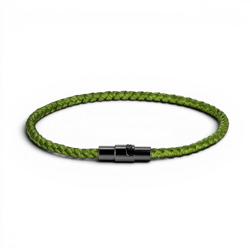 PULSEIRA MASCULINA DE CORDA TRANÇADO VERDE ÔNIX | MONTRIER