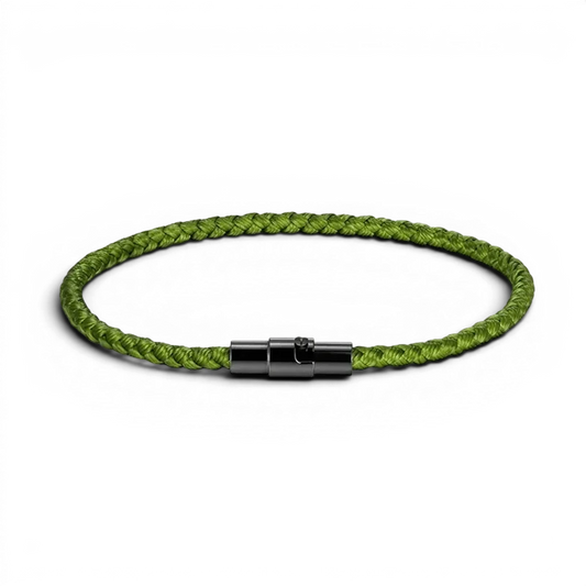 PULSEIRA MASCULINA DE CORDA TRANÇADO VERDE ÔNIX | MONTRIER