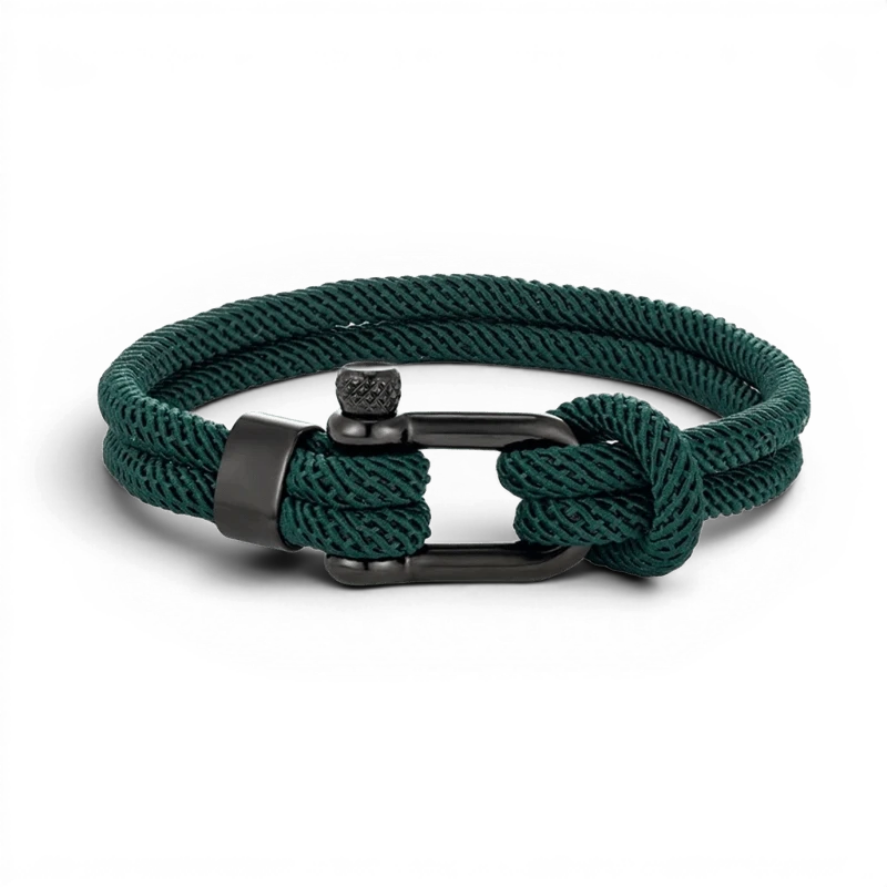 PULSEIRA MASCULINHA DE CORDA VERDE SIGNATURE NOIR BLACK | MONTRIER