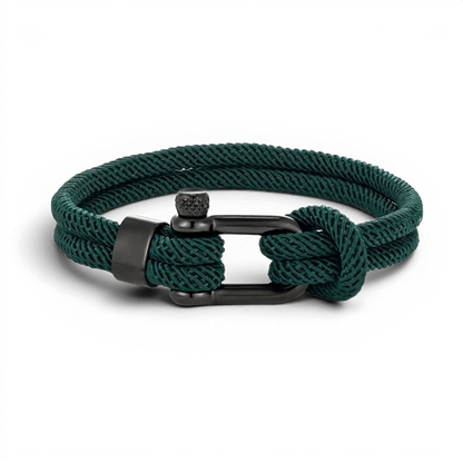 PULSEIRA MASCULINHA DE CORDA VERDE SIGNATURE NOIR BLACK | MONTRIER