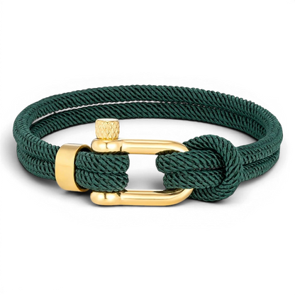 PULSEIRA MASCULINA DE CORDA VERDE SIGNATURE NOIR GOLD | MONTRIER