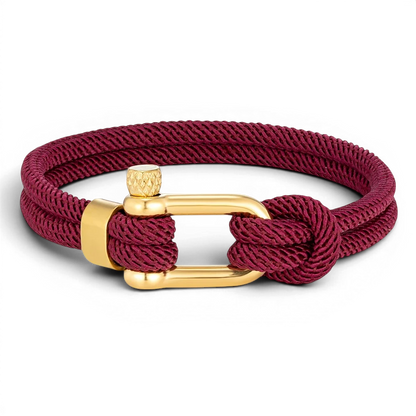 PULSEIRA MASCULINA DE CORDA VERMELHA SIGNATURE NOIR GOLD | MONTRIER