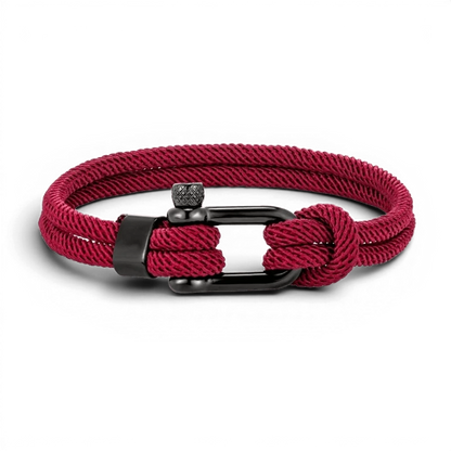 PULSEIRA MASCULINHA DE CORDA VINHO SIGNATURE NOIR BLACK | MONTRIER
