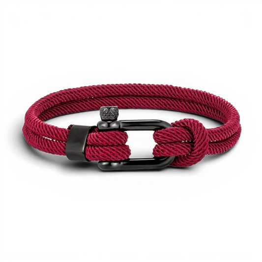 PULSEIRA MASCULINHA DE CORDA VINHO SIGNATURE NOIR BLACK | MONTRIER