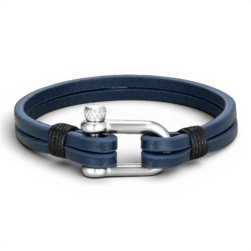 PULSEIRA MASCULINA DE COURO AZUL LEGACY | MONTRIER
