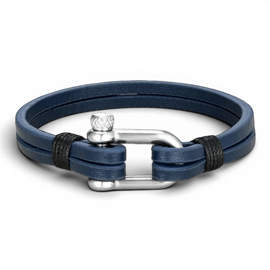 PULSEIRA MASCULINA DE COURO AZUL LEGACY | MONTRIER