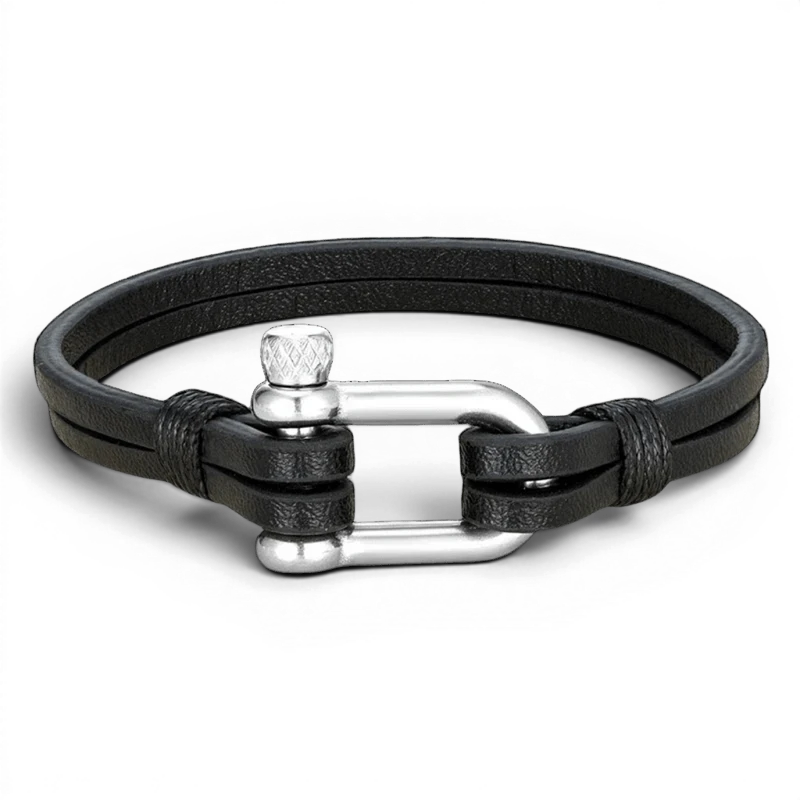 PULSEIRA MASCULINA DE COURO PRETA LEGACY | MONTRIER