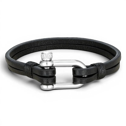 PULSEIRA MASCULINA DE COURO PRETA LEGACY | MONTRIER