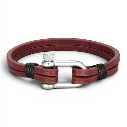 PULSEIRA MASCULINA DE COURO VINHO LEGACY | MONTRIER