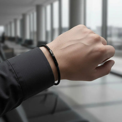 PULSEIRA DE METAL MONTRIER — TRAMA MINIMAL BLACK