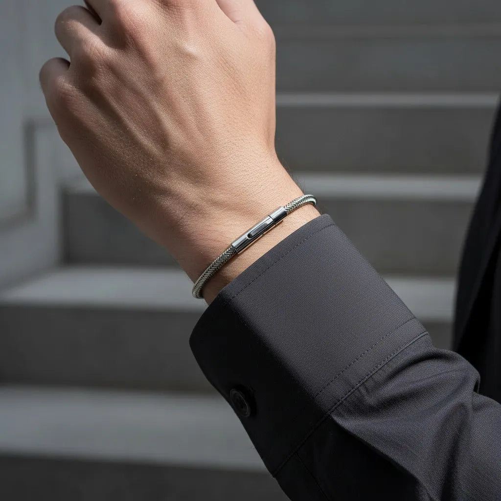 PULSEIRA DE METAL MONTRIER — TRAMA MINIMAL GREY
